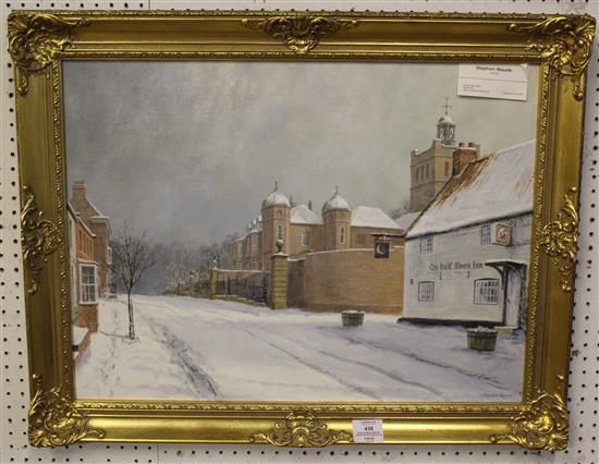 Stephen Maude winter landscape/Half Moon pub